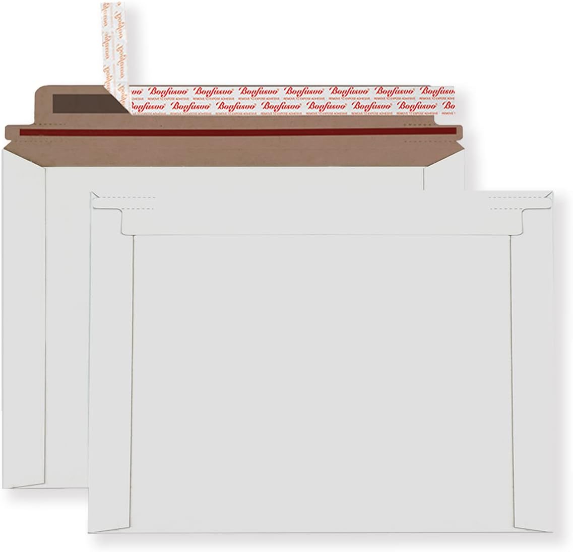 Rigid Mailers 30 Pack 9.5 x 12.5 inches White Self Seal Stay Flat Bulk Cardboard Kraft No Bend Mailers Peel and Seal
