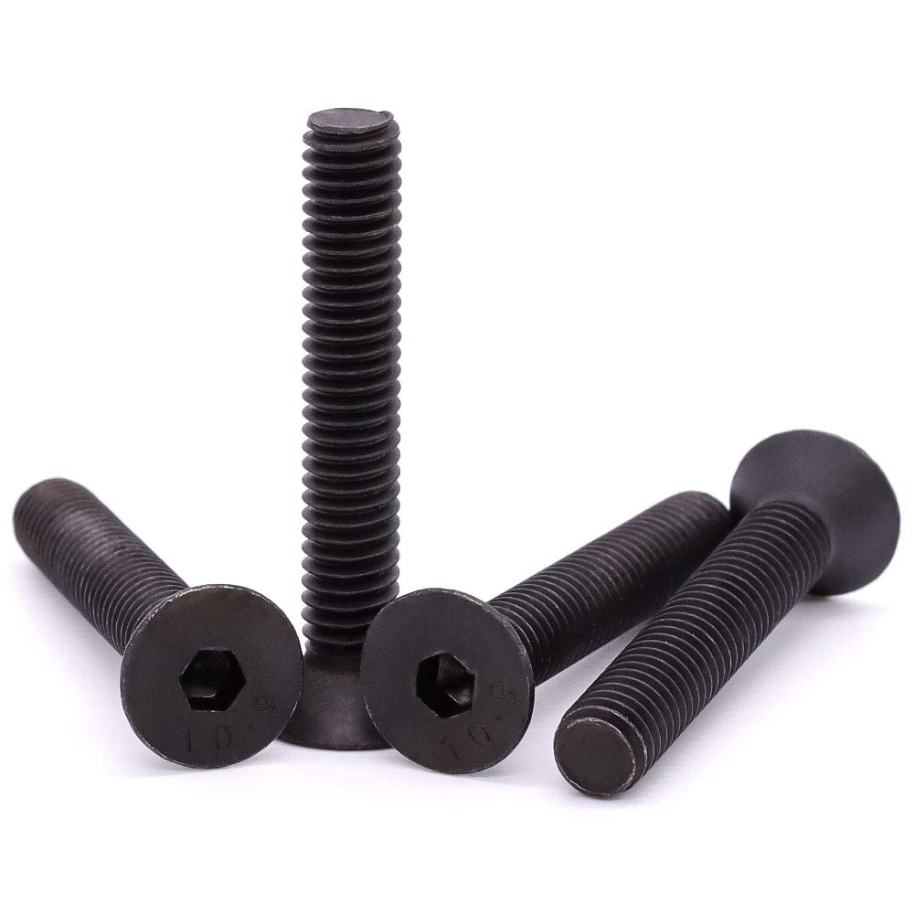 5/16-18 x 3" (20 pcs) Flat Countersunk Head Socket Head Cap Screws, 10.9 Grade Alloy Steel, Black Oxide Finish, Allen Hex Socket Drive, Full Thread, Coarse Thread UNC