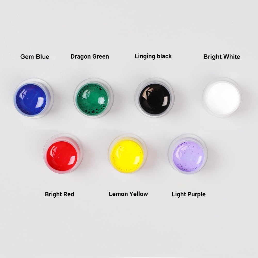 Professional Tattoo Ink Color Set 7 Colors with 15 ml 1/2oz per Bottle Tattoo Ink Set for Tattoo Artist and Beginners