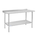Hally Stainless Steel Table for Prep & Work 30" x 60" with Backsplash NSF