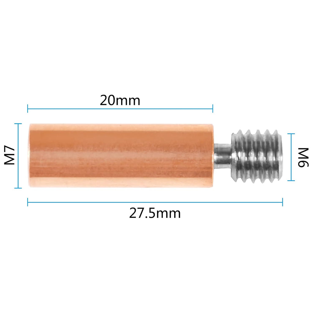 4pcs All Metal Bimetal Heatbreak Copper Titanium TC4 Throat High Temperature for Creality 3D Printer CR10 Hotend