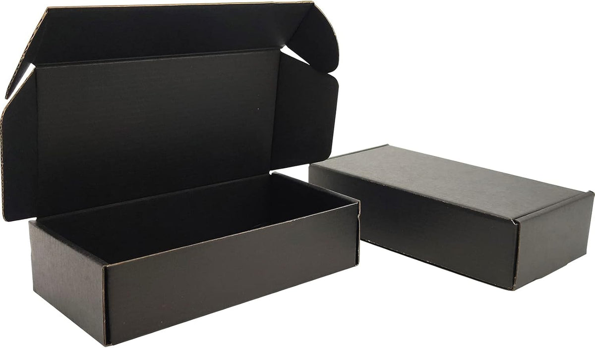 8x6x2 Shipping Boxes Set of 50, Black Mailer Corrugated Cardboard Box