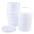 7-Gallon Bucket with Airtight Lid, 4-Pack Multi-Use Pails, White