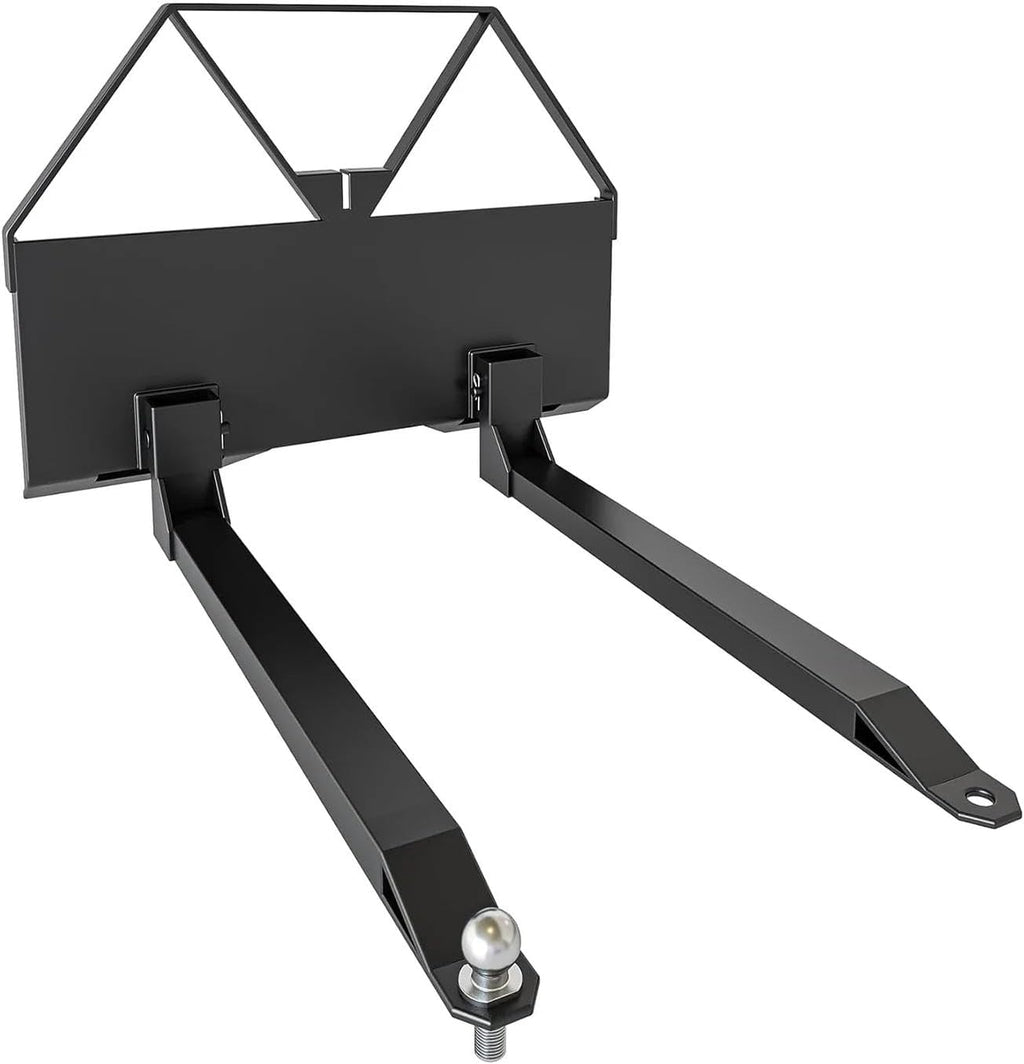 Heavy Duty Pallet Forks 2600 lbs Capacity, 46" Quick Attach Skid Steer Forks with Trailer Hitch Ball for Tractor