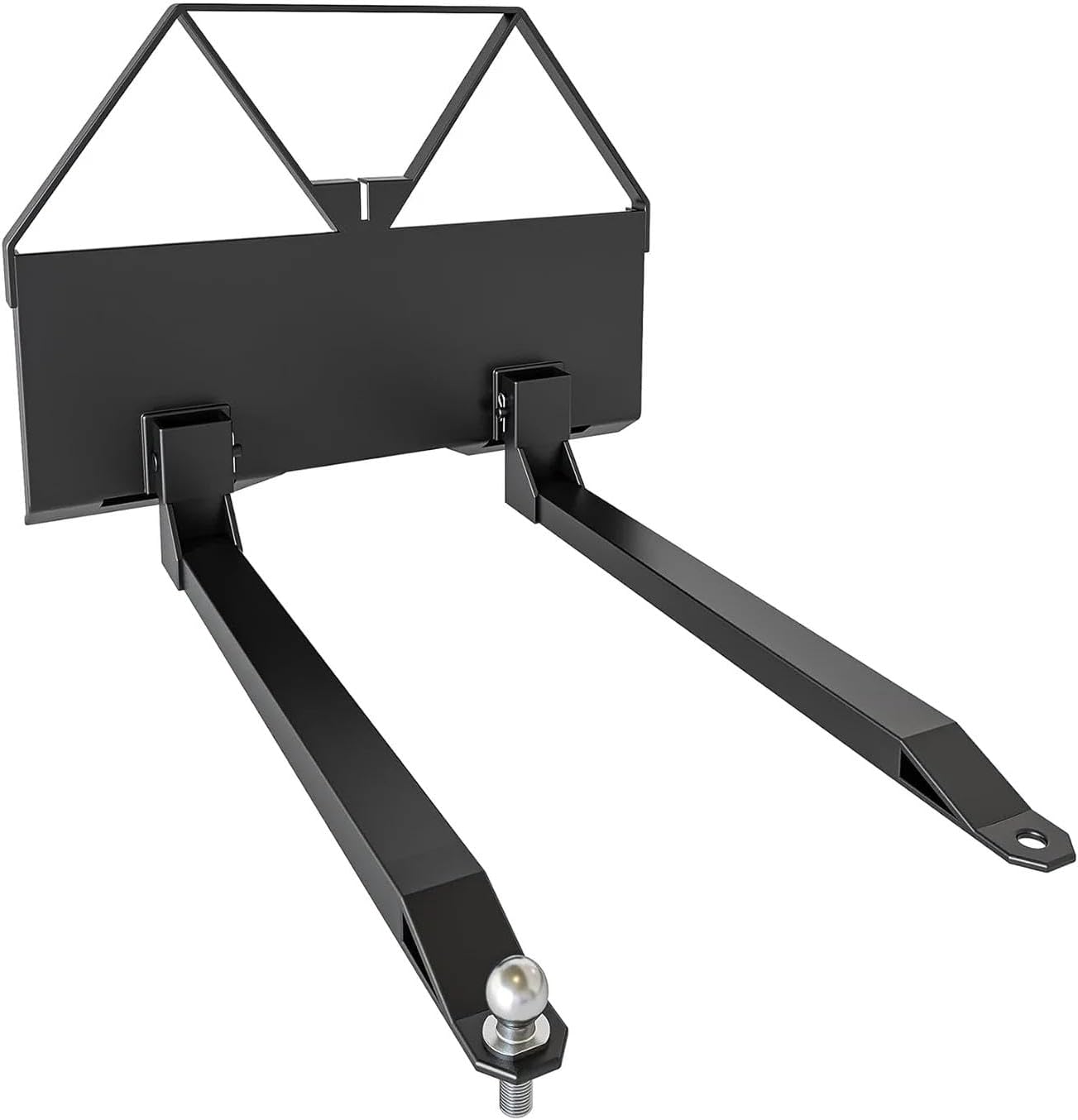 Heavy Duty Pallet Forks 2600 lbs Capacity, 46" Quick Attach Skid Steer Forks with Trailer Hitch Ball for Tractor