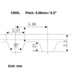uxcell 126XL Rubber Timing Belt Synchronous Closed Loop Timing Belt Pulleys 10mm Width