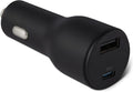 Fast-Charging Car Charger, Dual-Port, 1 USB-C + 1 USB-A, 48W, Black