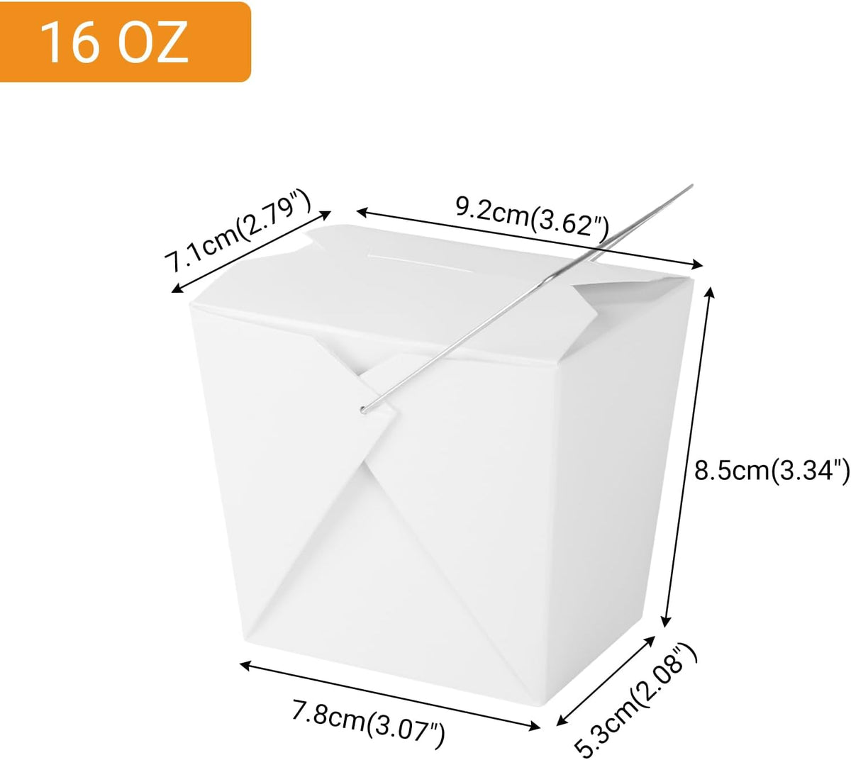 50 Pack 16oz/1 Pint Chinese Take Out Boxes, Paper Food Containers