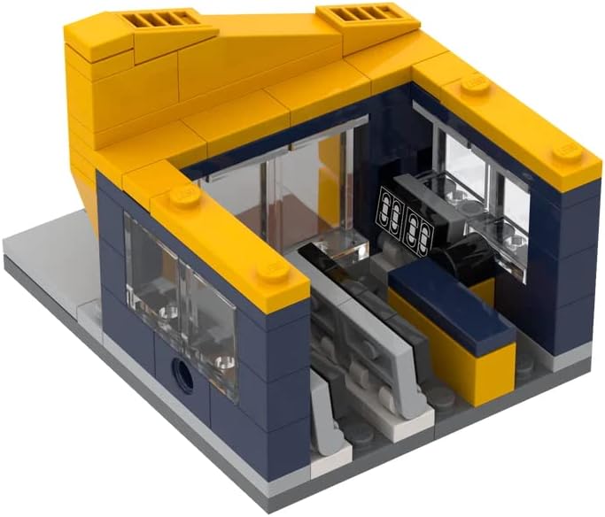 Mini City Video Rental Store Building Set, 123-Piece Retro Brick