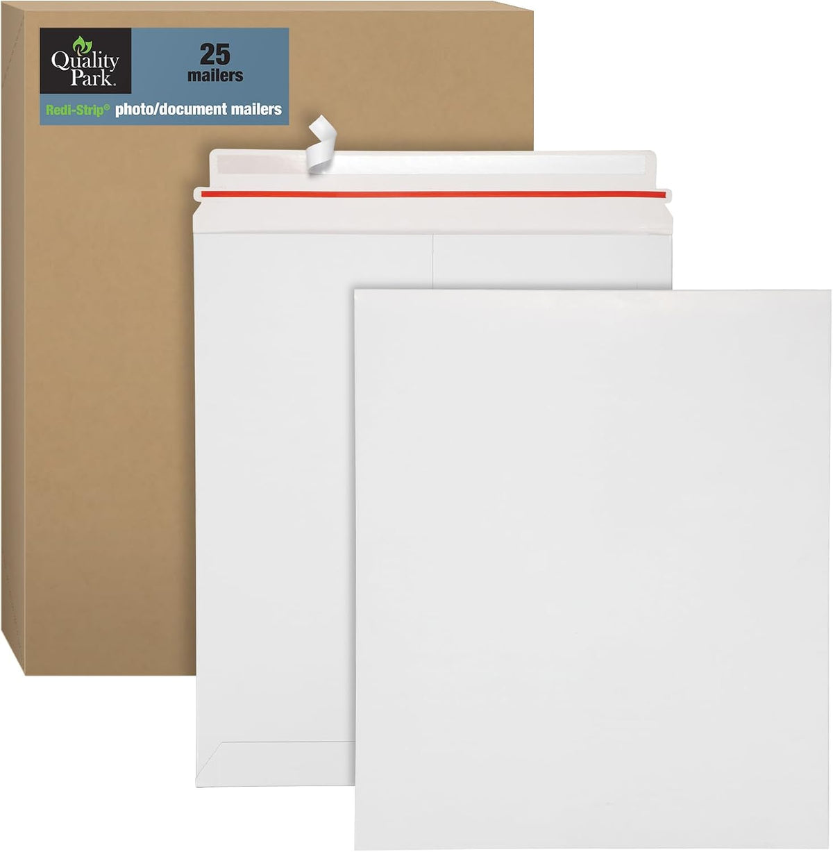 12-3/4 x 15 Photo Document Mailer with Peel and Seal Self Seal Closure, Extra Rigid 26 Pt White Fiberboard, 25 per
