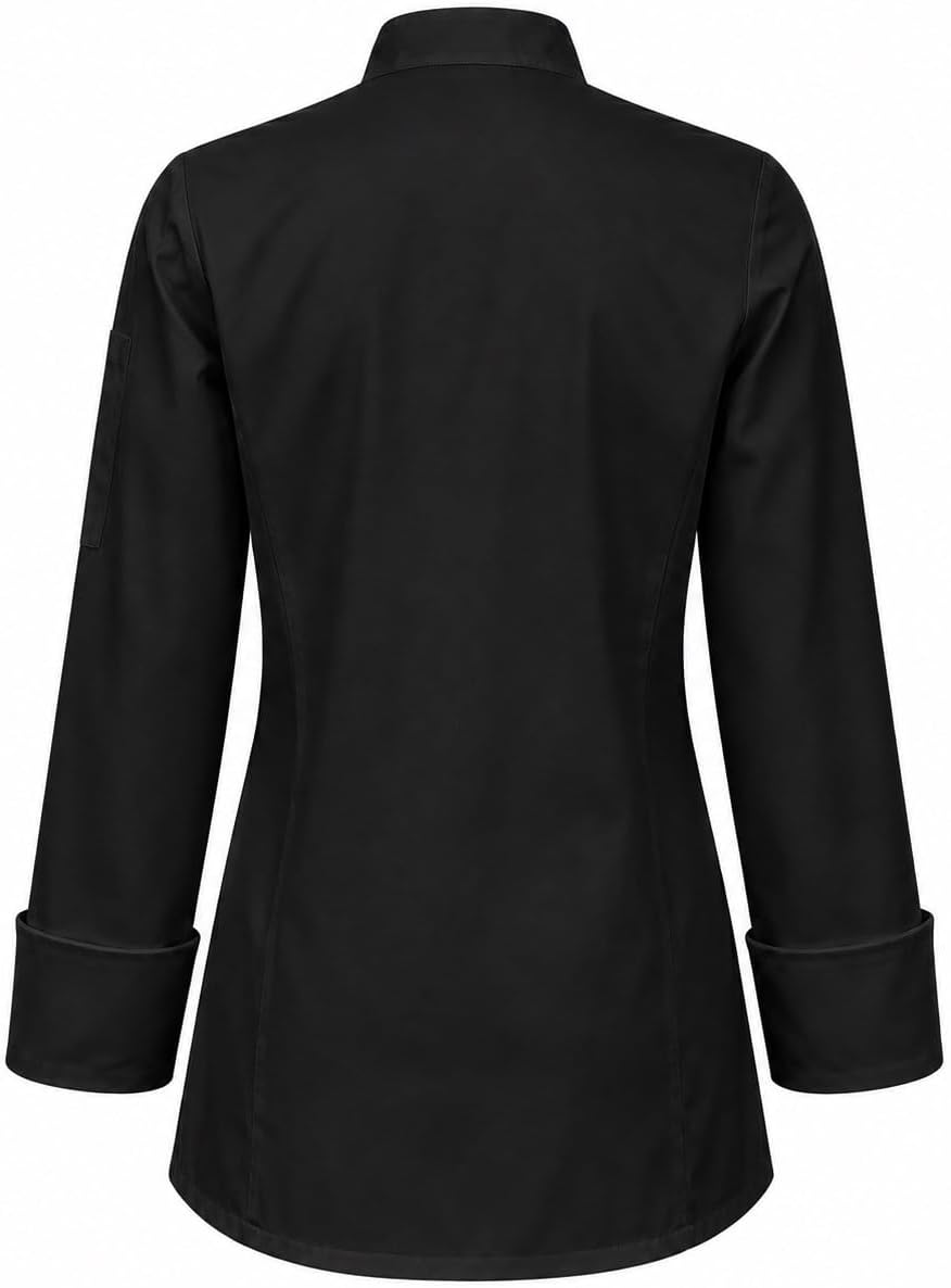 Women's Custom Long Sleeve Classic 10 Button Embroidered Chef Coat