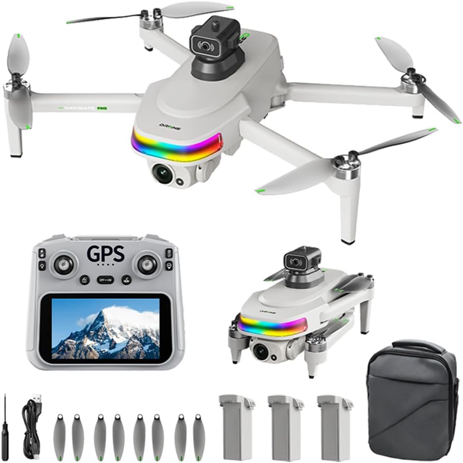 4K Drone with Camera GPS, Brushless Motor RC Quadcopter for Adults Beginner | 90° Adjustable Camera, Auto Return &
