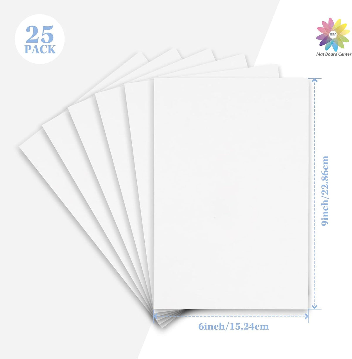 Mat Board Center 25 Pack 6x9 Corrugated Cardboard Sheets 1/8" Flat Inserts