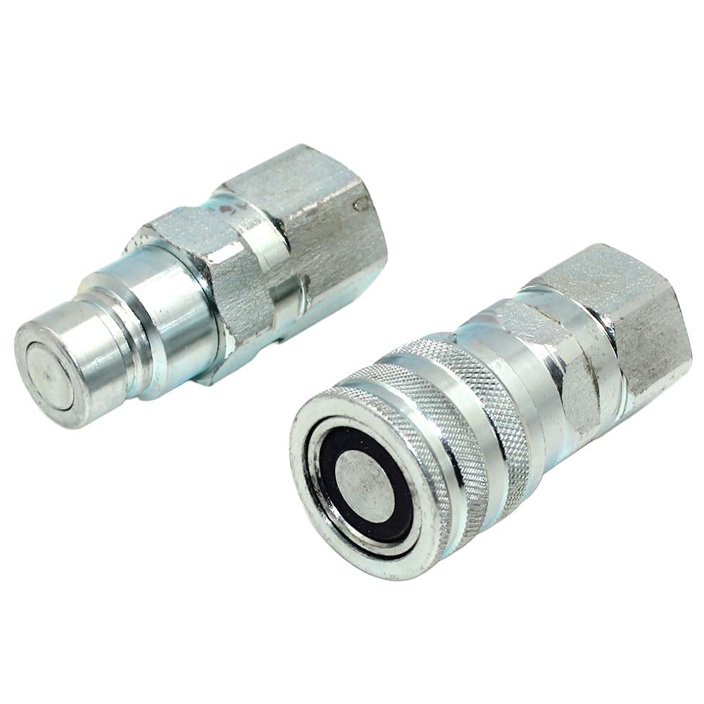 FF12-08N Flat Face Hydraulic Quick Connect Coupler Fits Bobcat