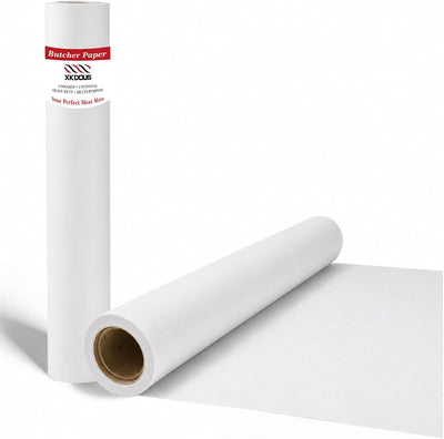 17.5” x 30’ White Butcher Paper Roll for Smoking Meat, BBQ, Grilling