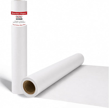 17.5” x 30’ White Butcher Paper Roll for Smoking Meat, BBQ, Grilling