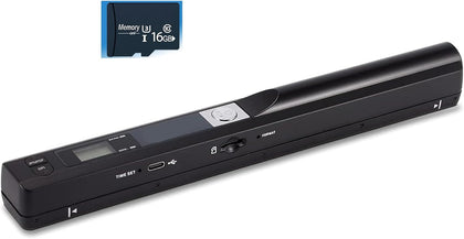 Portable Document Color Photo Scanner for A4 Documents，900DPI Handheld Mobile Image Scan for