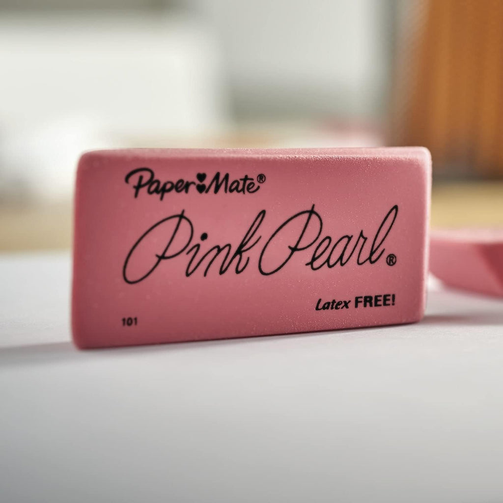 Erasers, Pink Pearl, 12 Count - Latex Free and Smudge Resistant, Back to School, Teacher Supplies