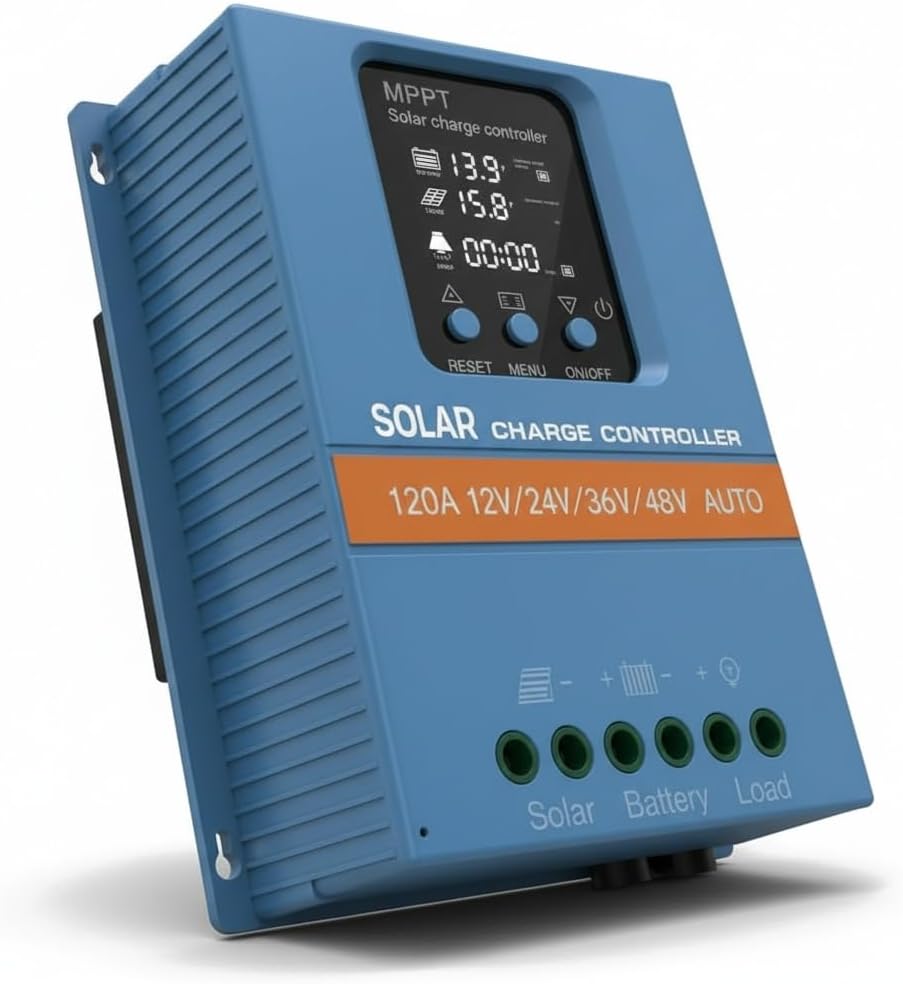 Solar Charge Controller 120A 12V 24V 36V 48V Intelligent Recognition LCD Display Battery Intelligent Regulator