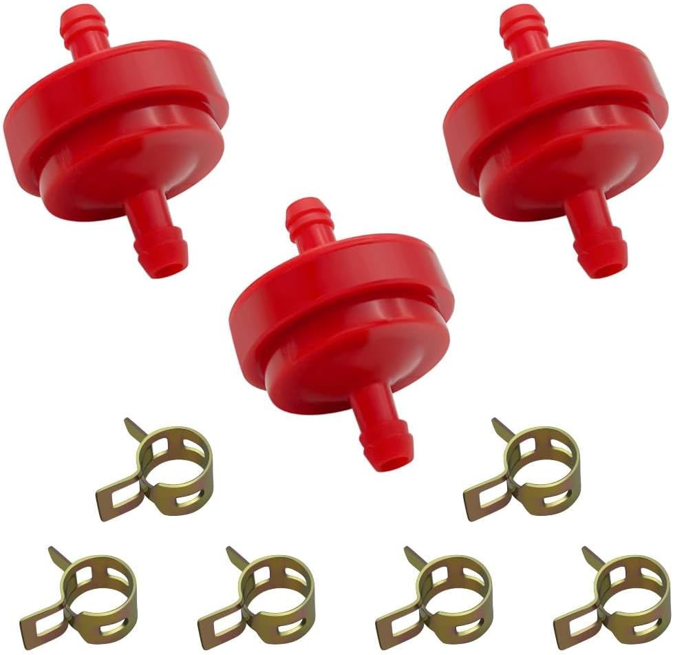 Strongthium 3PCS 298090S Lawn Mower 1/4 Inch ID Inline Gas Fuel Filter