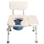 2 in 1 Transfer Bench Commode Chair with Bucket, Height Adjustable