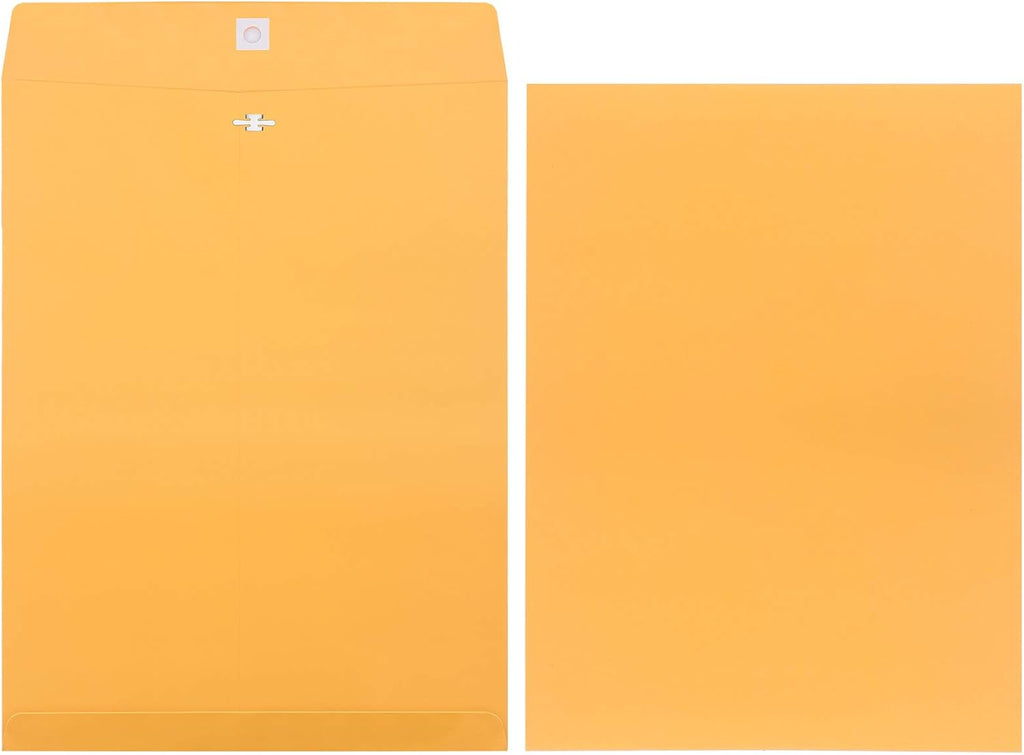 50 Pcs 4 Sizes Clasp Envelopes Kraft Clasp Envelope, Yellow