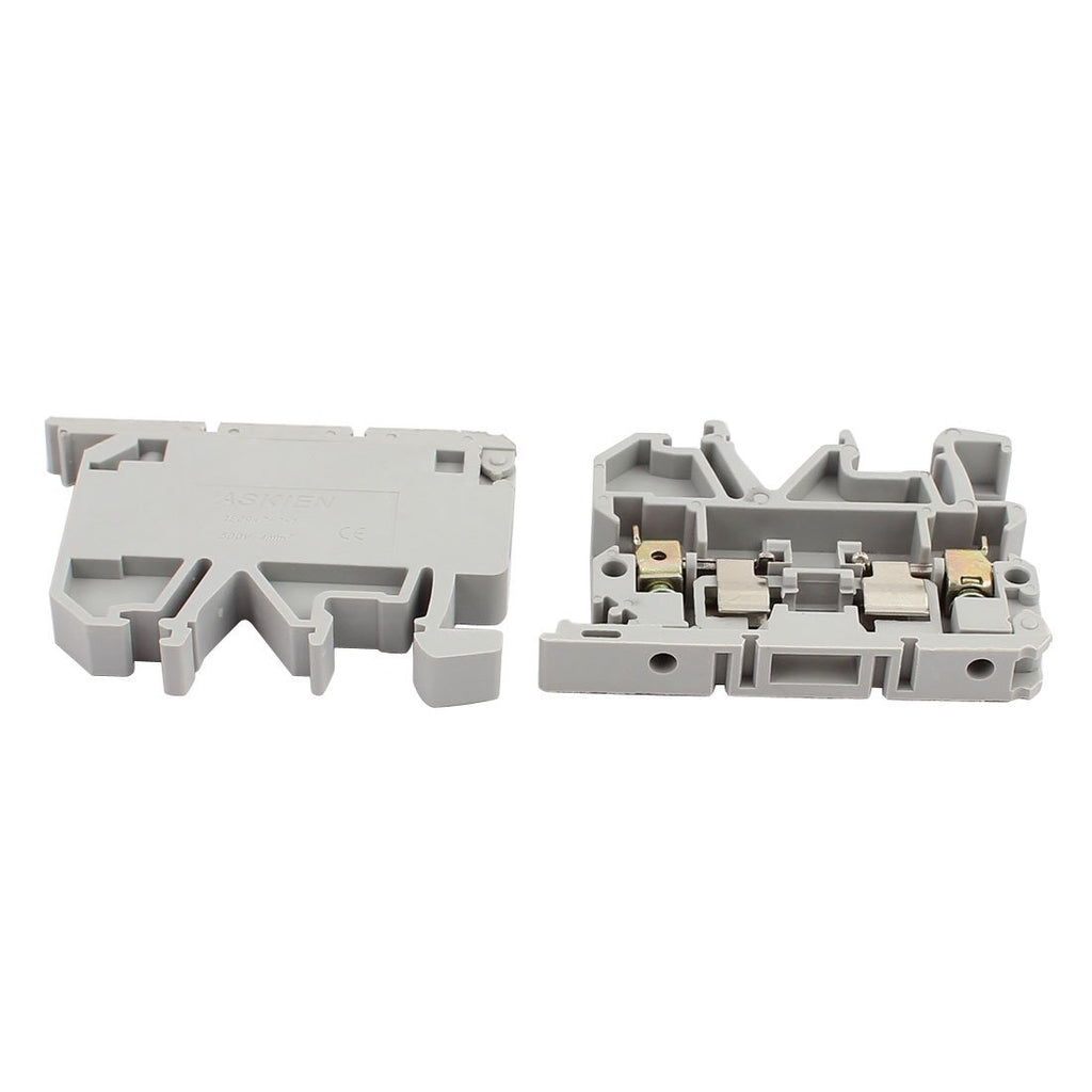 uxcell 5Pcs ASK1EN DIN Rail Mount Fuse Holder Terminal Block 500V 4mm2 Cable Gray
