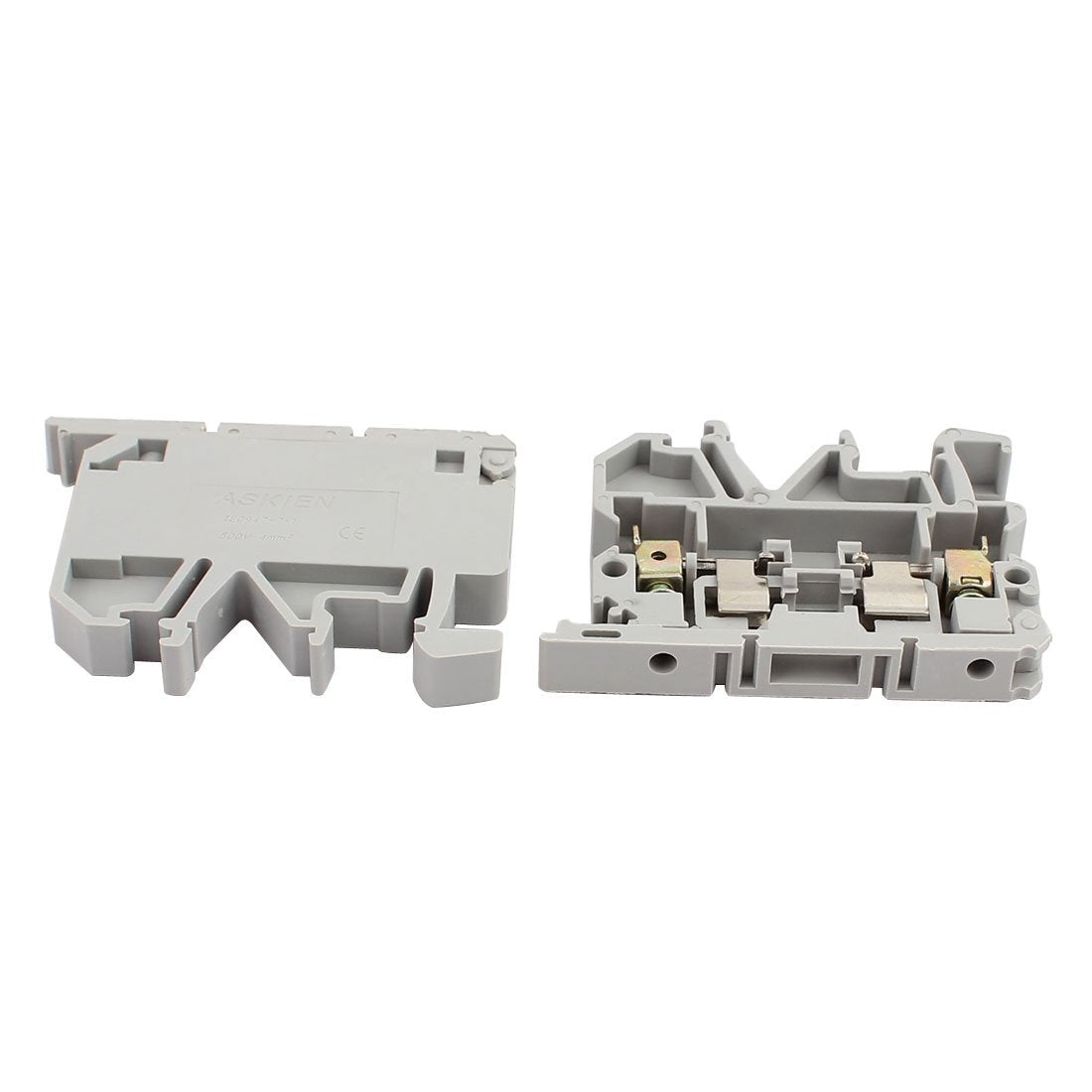 uxcell 5Pcs ASK1EN DIN Rail Mount Fuse Holder Terminal Block 500V 4mm2 Cable Gray