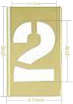 Curb Stencil Kit for Address Painting, 4 inch Brass Interlocking Numbers Stencils - 15 Piece Set