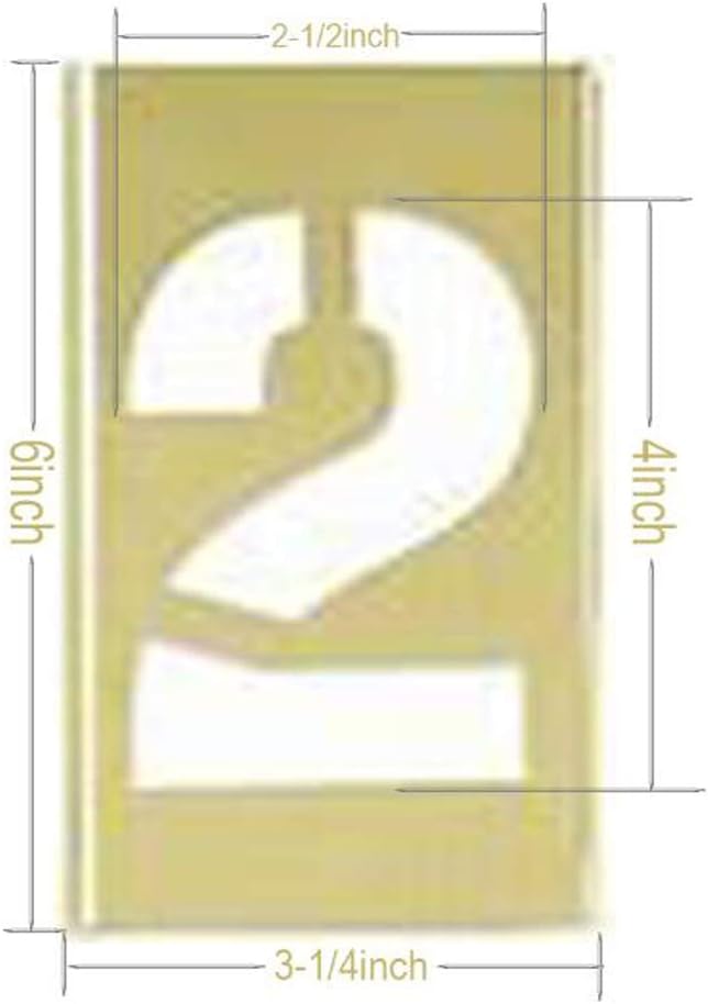 Curb Stencil Kit for Address Painting, 4 inch Brass Interlocking Numbers Stencils - 15 Piece Set