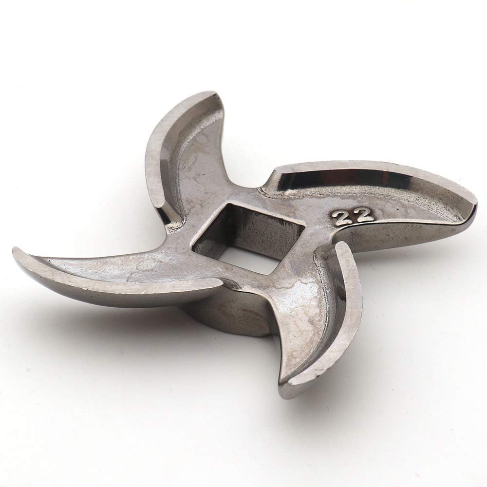 2 Pack #22 Meat Grinder Blade Stainless Steel Knife Cutter Replacement for Grinders