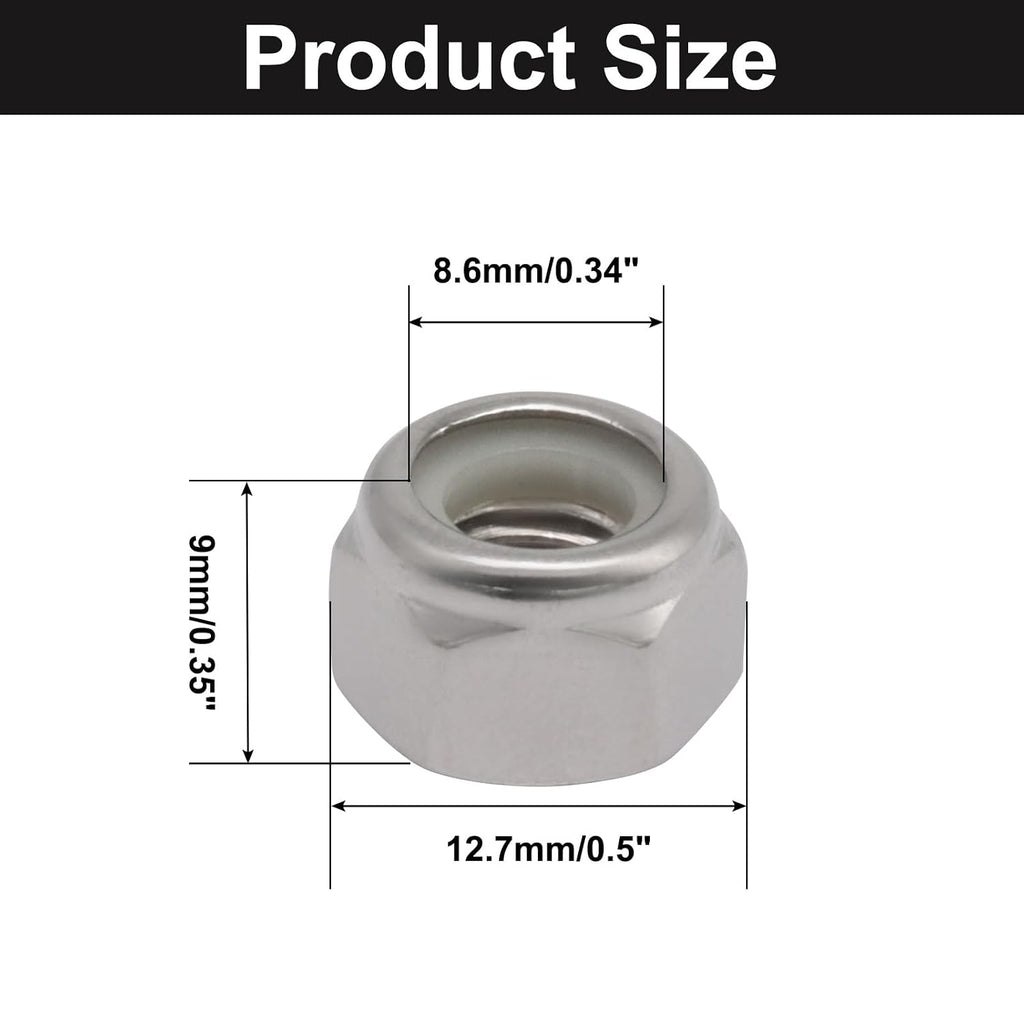 Murtenze 5/16-18 Lock Nuts, 50 Pack