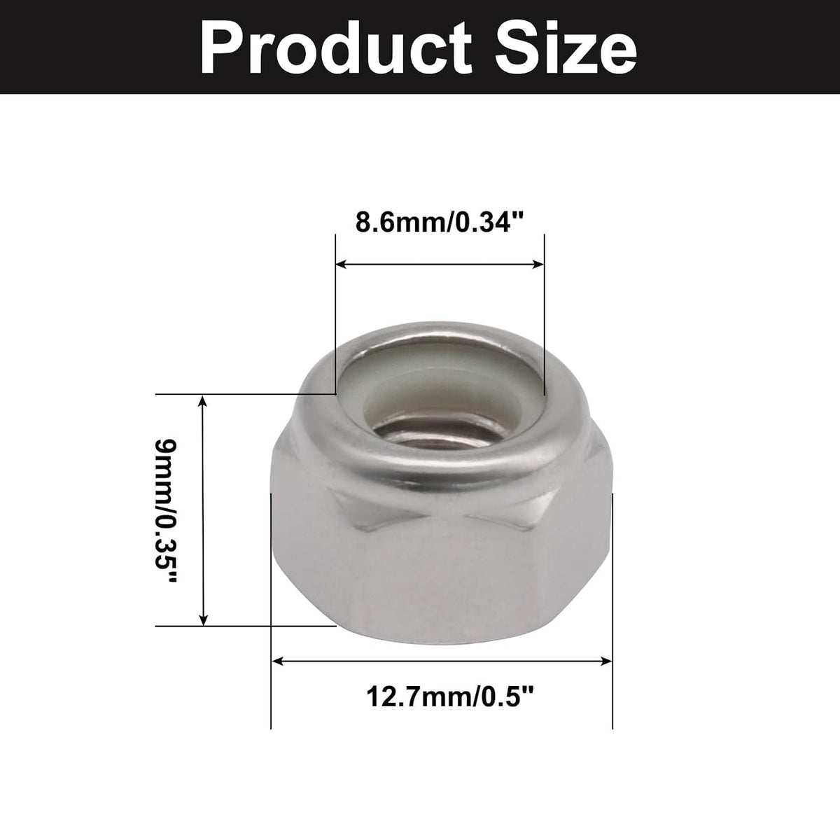 Murtenze 5/16-18 Lock Nuts, 50 Pack