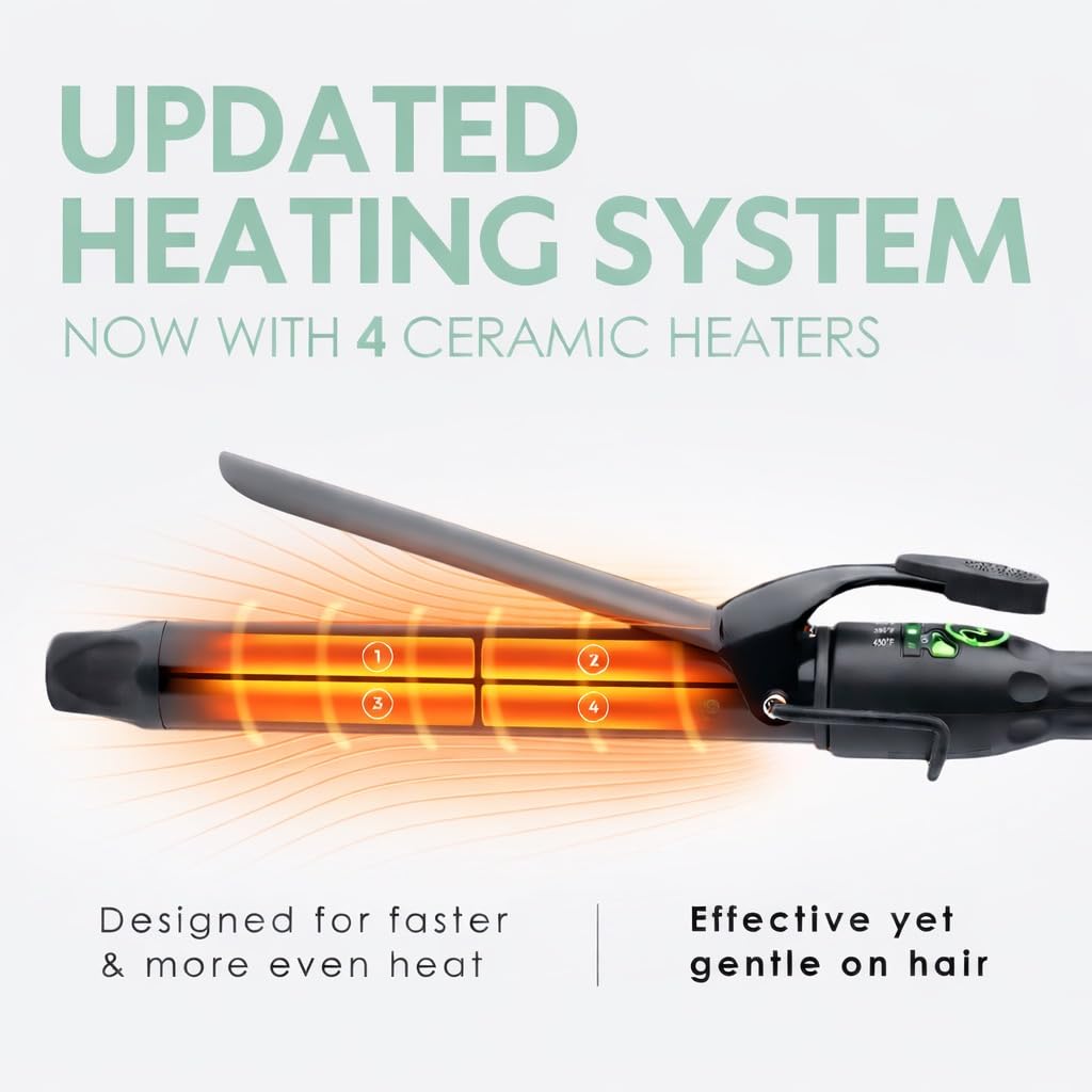 X-Long 1.25 Inch Ceramic Ionic Curling Iron for Long Hair | Extra-long barrel makes styling long hair easier, with