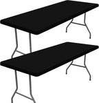 2 Pack Rectangle Spandex Fitted Table Cloth, 6FT Elastic Tablecloth