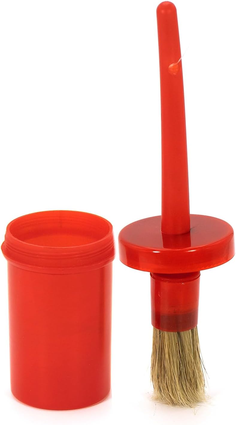 8" Horse Hoof Dressing Brush with Screw-On Container | Red | 1 Pack