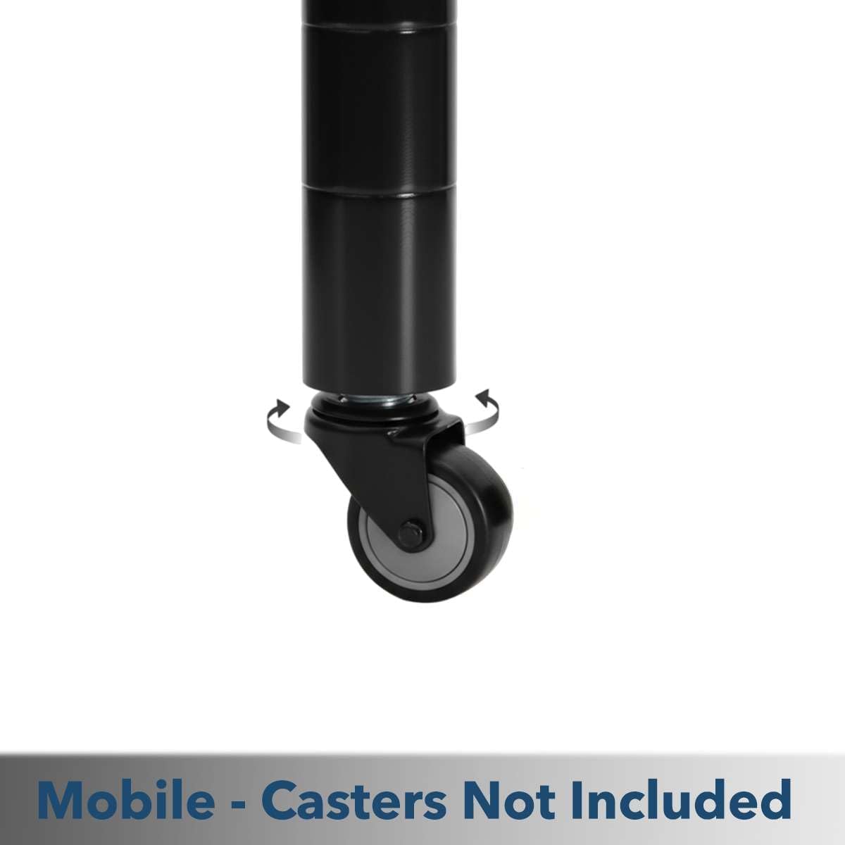 64" Black Epoxy NSF Shelving Posts (Pack of 4) - Poles Height: 8"-96" - Stationary or Mobile Wire Rack Posts for