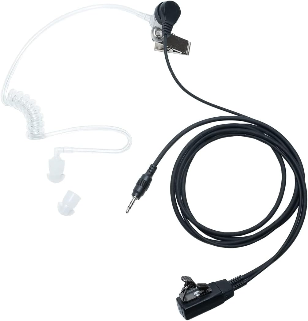 1-Pin Acoustic Tube Earpiece Compatible with Cobra CXT195 2-Pack | Surveillance Headset, PTT Mic, Covert, Comfort