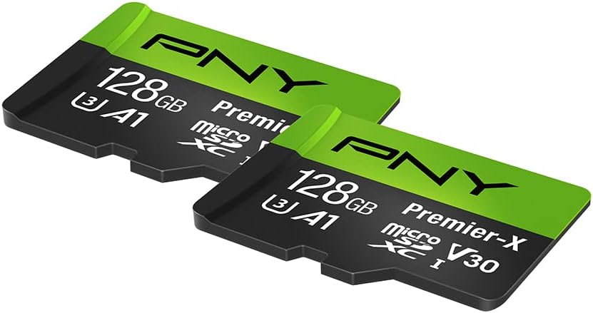 128GB Premier-X C10 U3 V30 A1 microSDXC Flash Memory Card 2-Pack, UHS-I | Up to 100MB/s Read, 4K UHD, Full HD, Smooth