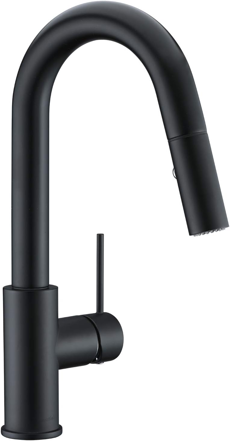 AS59MBS Matte Black Bar Faucet or Prep Kitchen Sink Faucet with Pull Down Sprayer and Single Handle