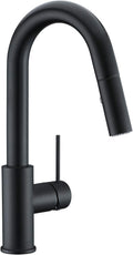 AS59MBS Matte Black Bar Faucet or Prep Kitchen Sink Faucet with Pull Down Sprayer and Single Handle