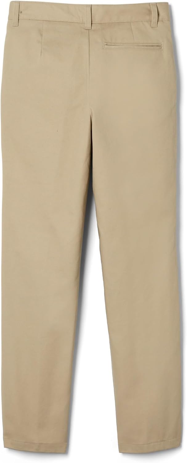 Boys' Adjustable Waist Relaxed Fit Twill Pant | school uniform pants, no need to iron, double knees for durability