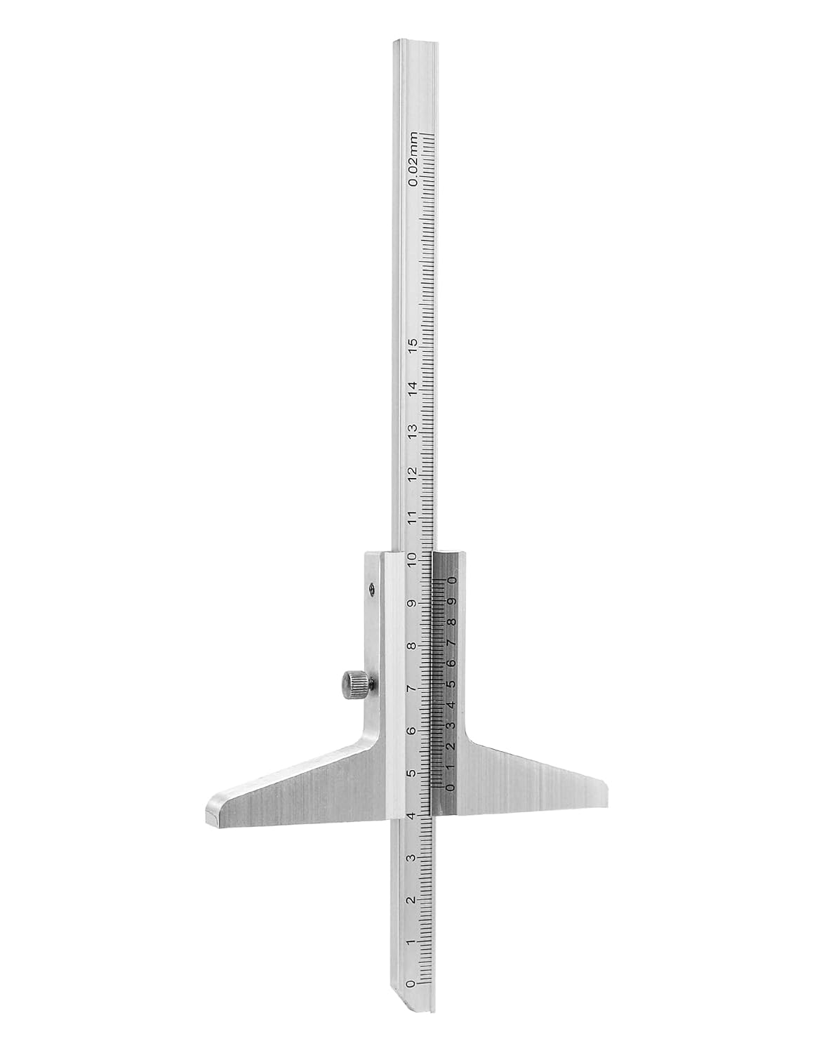 QWORK Depth Vernier Caliper, 0-150mm Aluminum Micrometer Gauge Measuring Tool, -0.02 Accuracy, 1 Pack