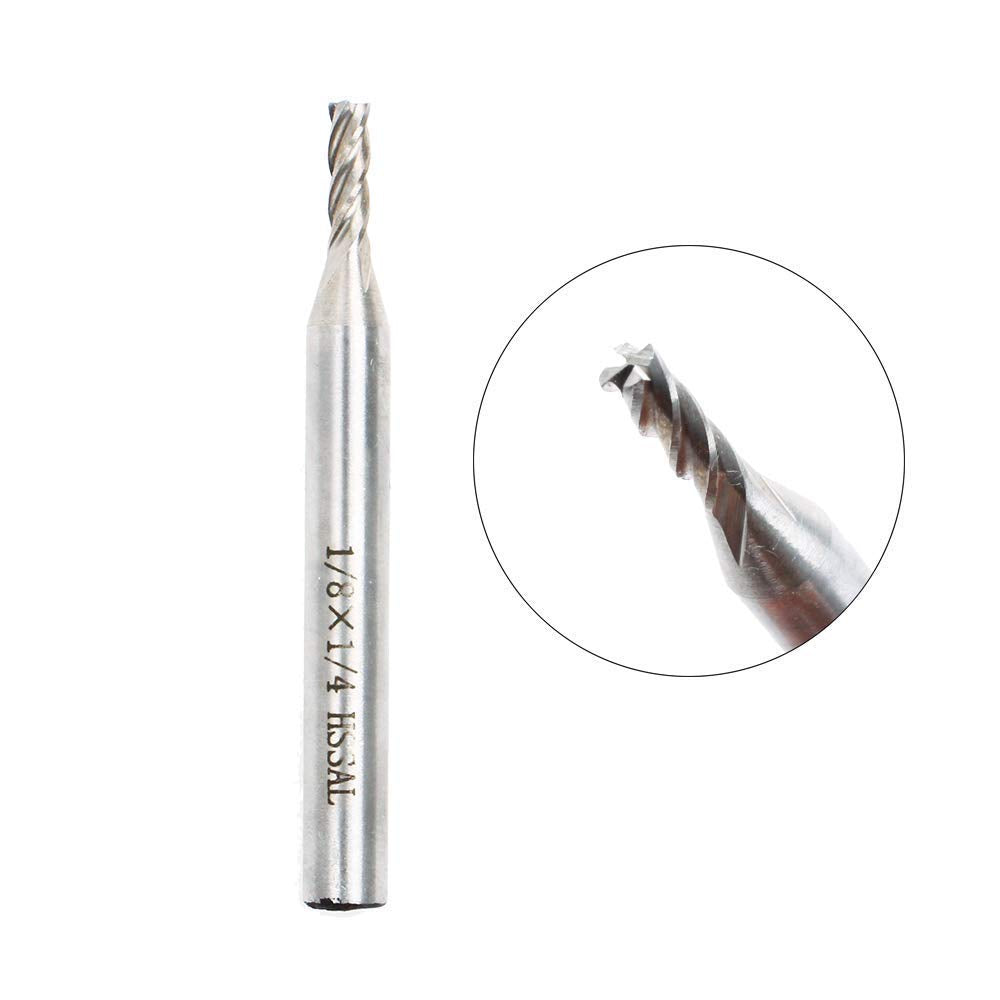1/8" HSS 4 Flute End Mill Cutter 2PCS CNC Milling Bits
