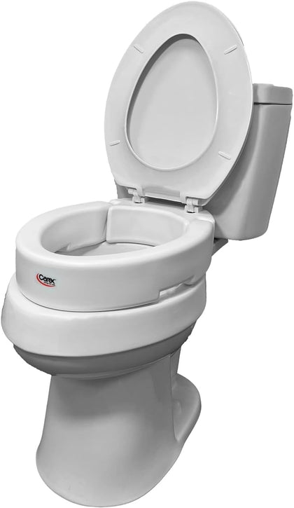 Health Brands Hinged Elongated Toilet Seat Riser, Adds 3.5 Inches of Height to Toilet, 300 Pound Weight Capacity