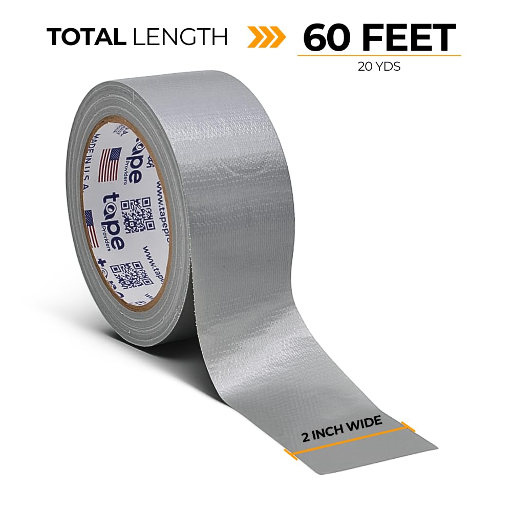 WOD HTCF Duct Tape Black 2 Inch x 60 Feet - Heavy Duty Waterproof No Residue Strong Adhesive - Easy Tear by Hand