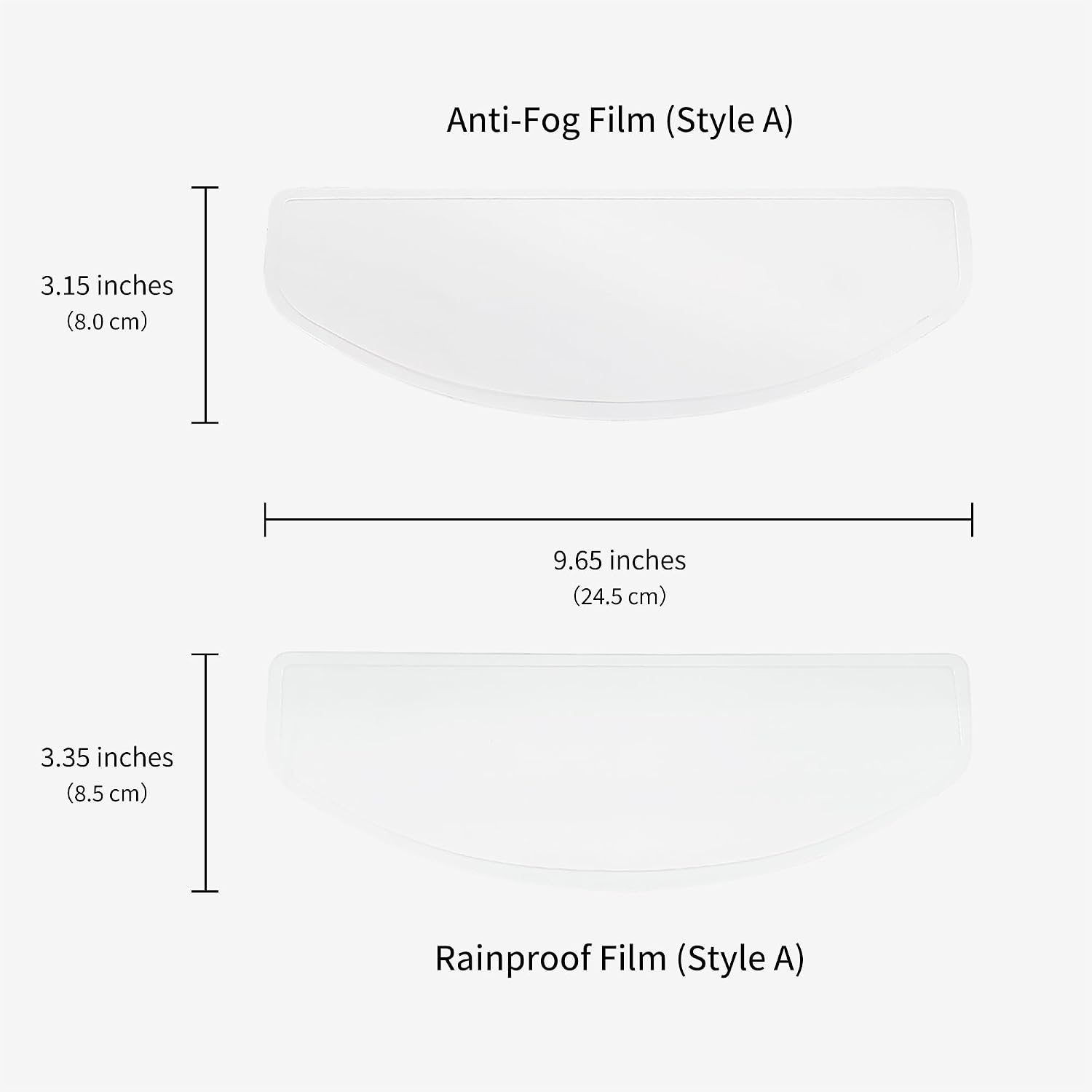 Universal Helmet Visor Anti-Fog Film + Rainproof Film, 2 PCS丨Style A | Motorcycle Helmet Lens Film, Alternative to