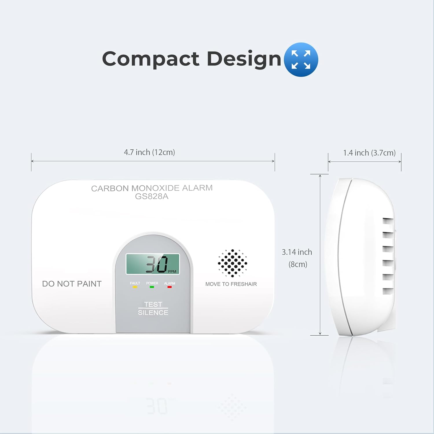 Carbon Monoxide Detectors, 10 Year Product Life CO Detector with LCD Digital Display and Sound Warning, ETL Listed