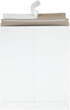 Photo Document Mailers, Redi-Strip Self Seal Closure, Rigid Stay Flat Mailer, White Recycled Fiberboard, 11" x 13.5"