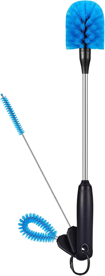 3-in-1 Water Bottle Brush and Straw Cleaning Set, Round Head | Non-Silp, Stainless Steel, Long Handle with